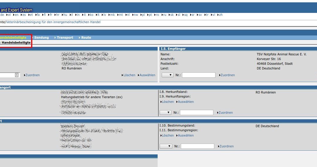 Notpfote-HowTo do TRACES